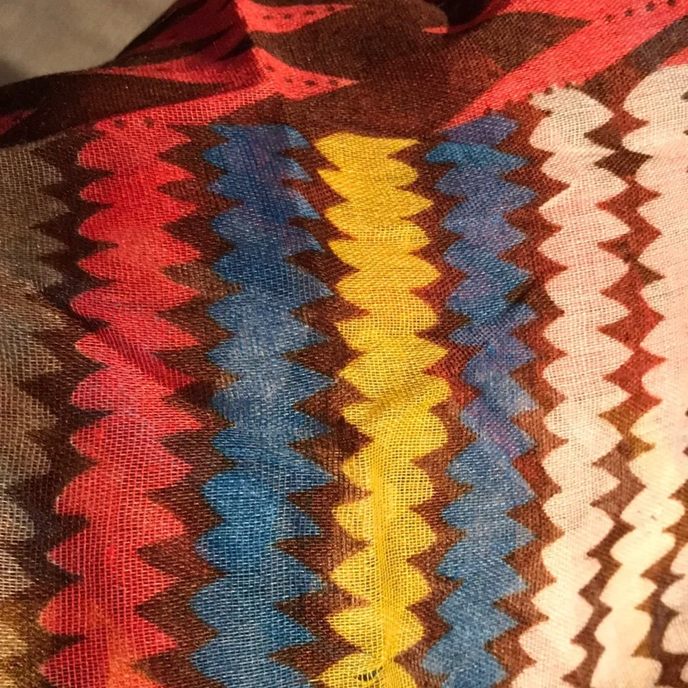 Bohemian Chevron Pattern Infinity Scarf 20” x 33”